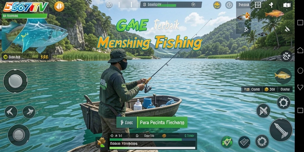 Screenshot gameplay 567TV menunjukkan aksi memancing yang seru dan interaktif.