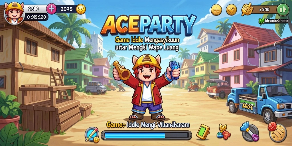Tampilan gameplay ACEPARTY yang menarik dalam genre Idle.