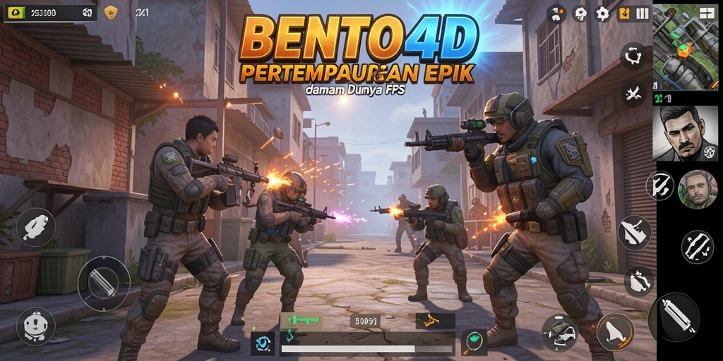 Tangkapan layar menunjukkan aksi mendebarkan dalam BENTO4D.