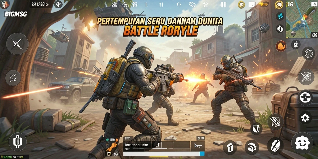 Tampilan seru gameplay BIGMSG dalam pertempuran Battle Royale.