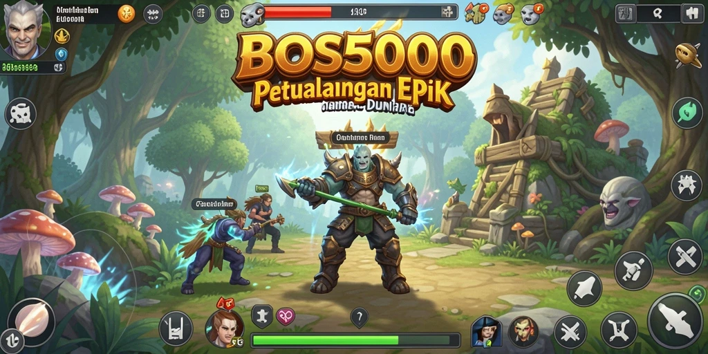 Tampilan gameplay BOS5000 yang menakjubkan dalam petualangan RPG.