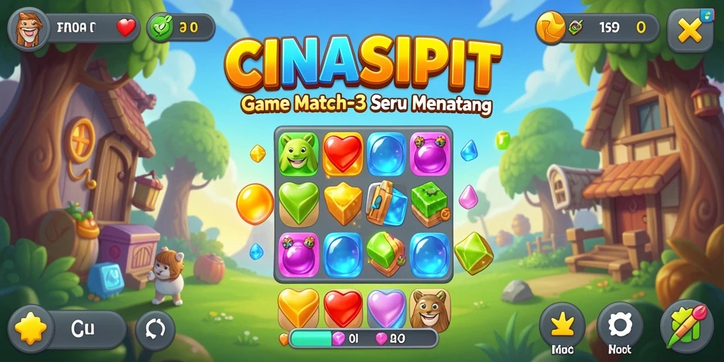 Tampilan gameplay CINASIPIT yang menarik dan penuh warna.