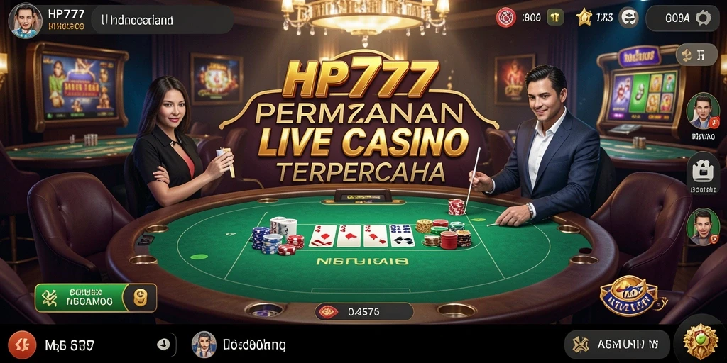 Tampilan gameplay Live Casino yang seru dan interaktif di HP777.