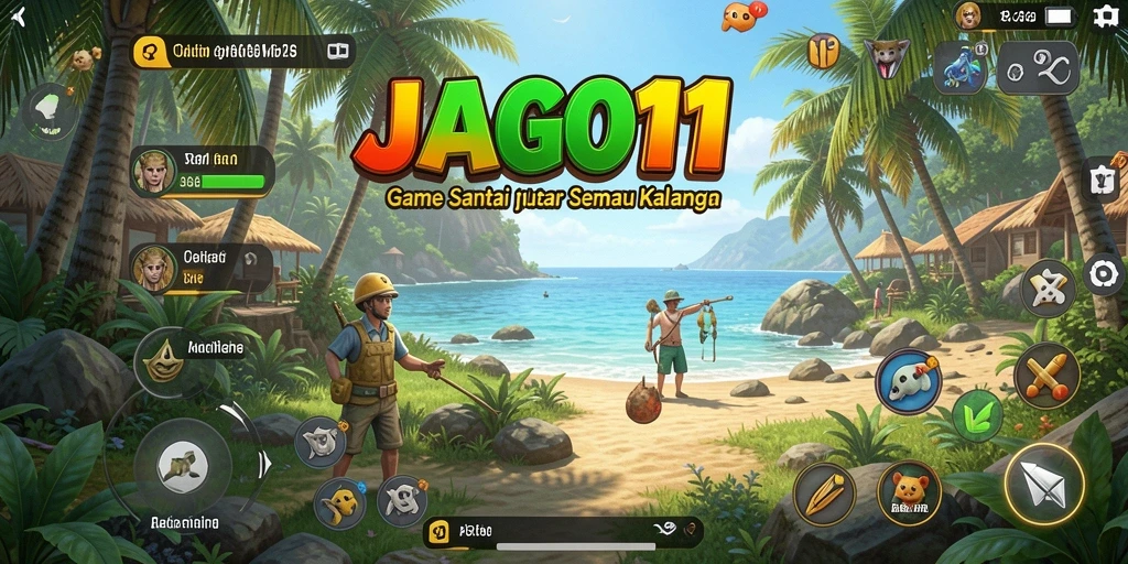 Screenshot menampilkan keseruan gameplay JAGO11 yang santai dan penuh warna.