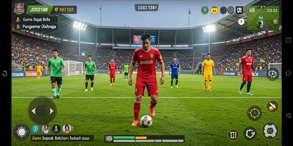 Screenshot utama JOSS188 menunjukkan aksi mendebarkan dalam pertandingan sepak bola.