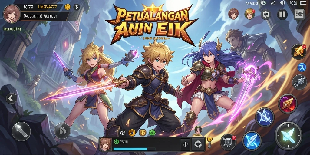 Screenshot gameplay LNOVA777 menampilkan adegan pertarungan yang menegangkan.