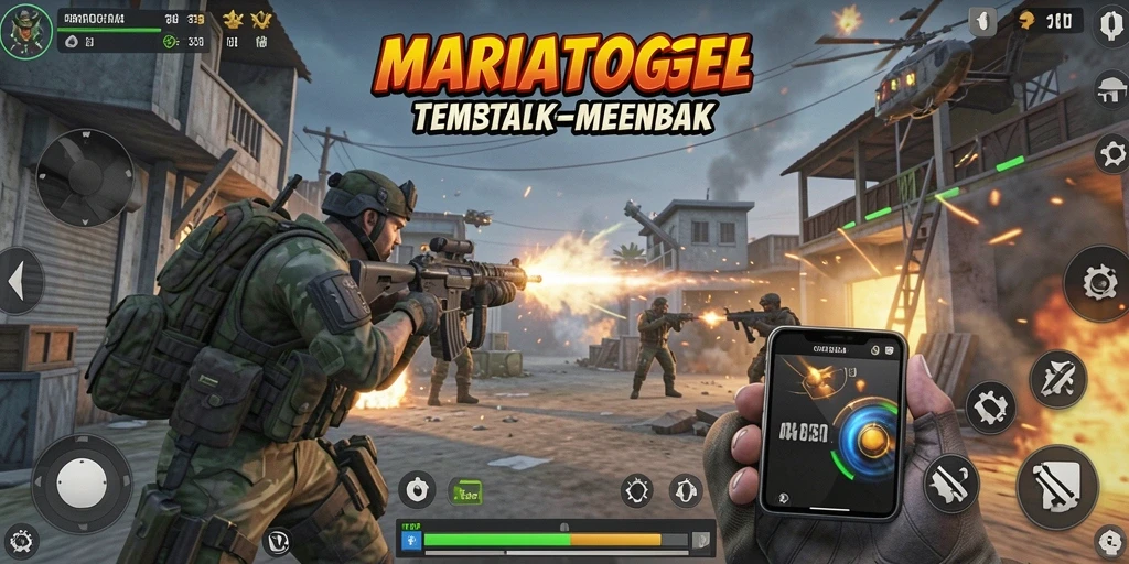 Gameplay MARIATOGEL menunjukkan aksi tembak-menembak yang mendebarkan.