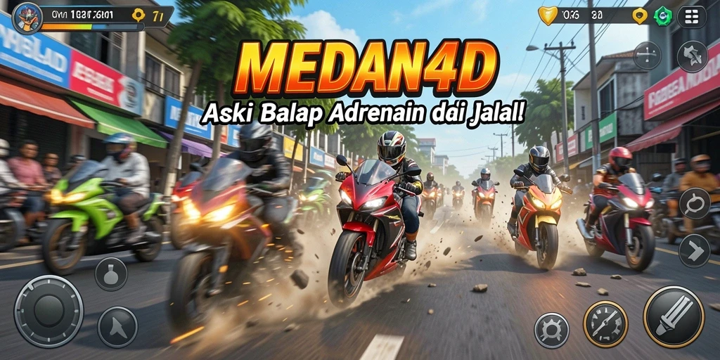 Tampilan dinamis gameplay balap motor yang mendebarkan di MEDAN4D.