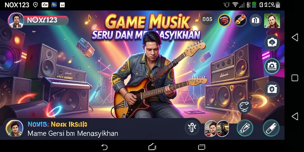 Screenshot gameplay yang menampilkan keseruan bermain musik di NOX123.