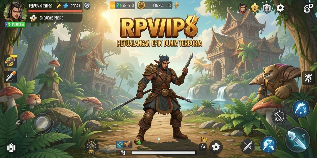 Tampilan mendebarkan dari gameplay RPVIP8 di dunia terbuka.