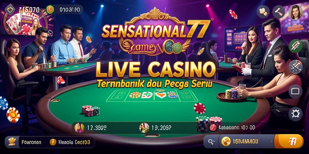 Gameplay SENSATIONAL77 menampilkan suasana kasino yang mendebarkan dan interaktif.