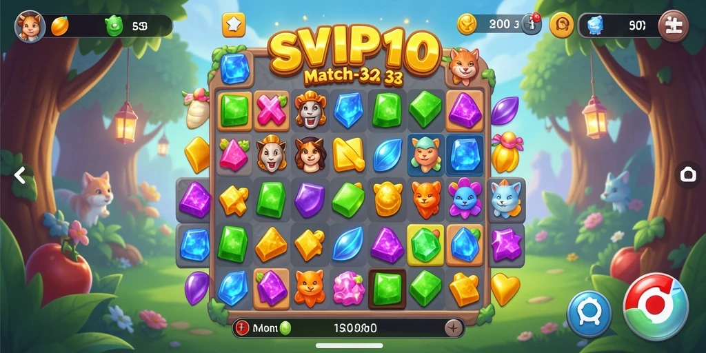 Screenshot gameplay SVIP10 menampilkan tantangan seru game Match-3.