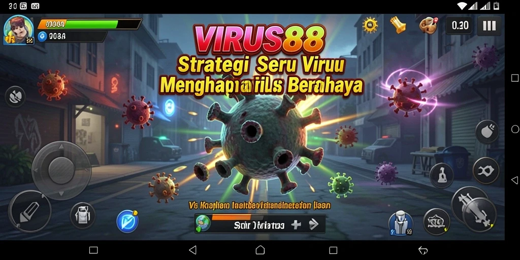 Tampilan menarik dari gameplay strategi di VIRUS88.