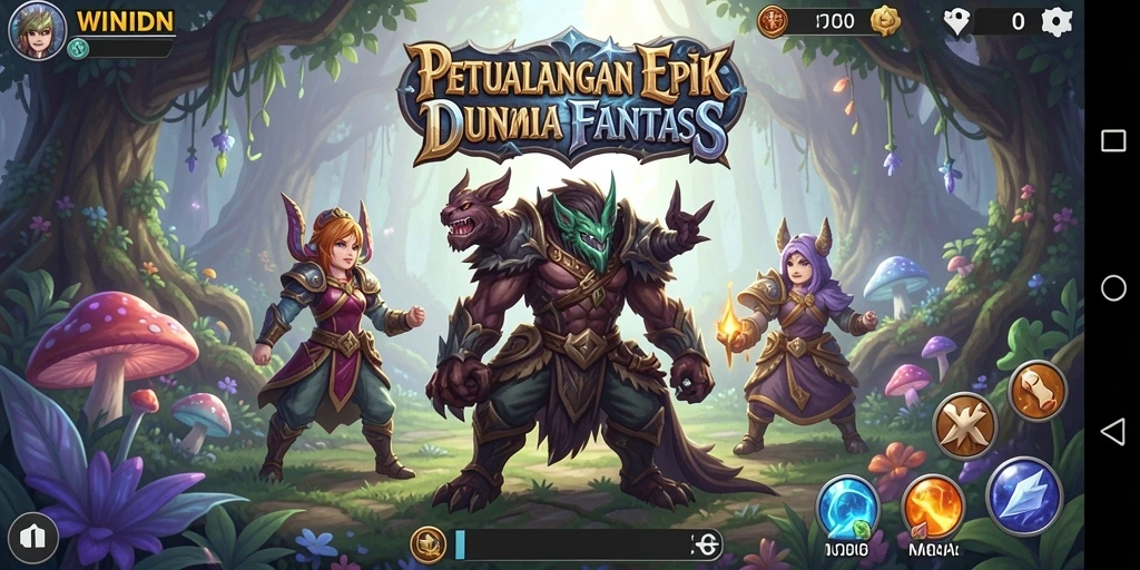 Screenshot gameplay WINIDN yang menampilkan pertarungan seru dan eksplorasi.