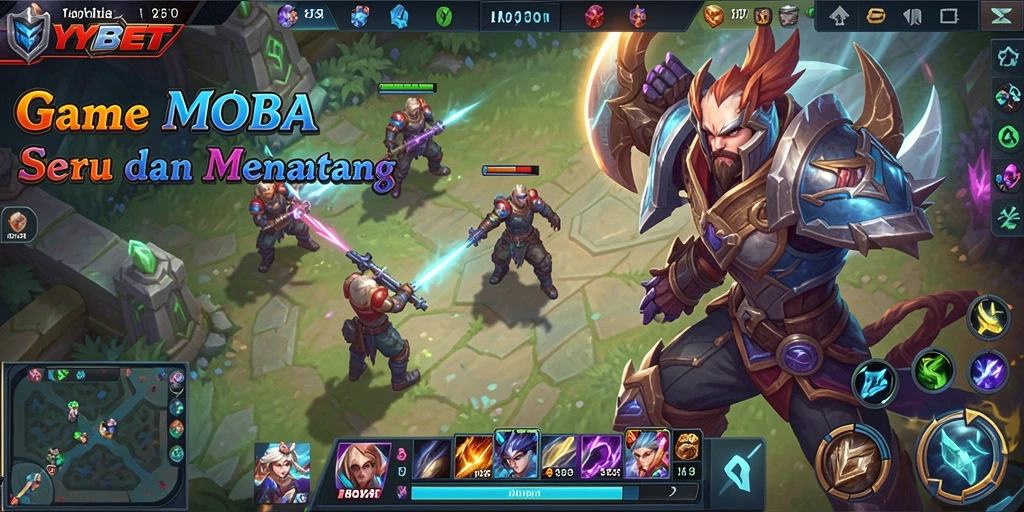 Tampilan menarik dari gameplay intens YYBET MOBA.